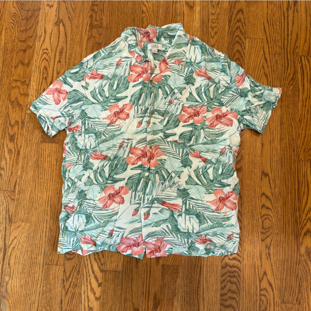 Croft & Barrow Floral Top with Green and Pink Accents
